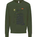 I Run On Coffee and Christmas Cheer Skull Mens Sweatshirt Jumper Forest Green