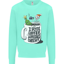 I Run On Coffee and Christmas Cheer Skull Mens Sweatshirt Jumper Peppermint