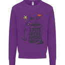 I Run On Coffee and Christmas Cheer Skull Mens Sweatshirt Jumper Purple