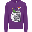 I Run On Coffee and Christmas Cheer Skull Mens Sweatshirt Jumper Purple