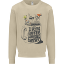 I Run On Coffee and Christmas Cheer Skull Mens Sweatshirt Jumper Sand