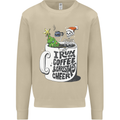 I Run On Coffee and Christmas Cheer Skull Mens Sweatshirt Jumper Sand