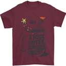 I Run On Coffee and Christmas Cheer Skull Mens T-Shirt Cotton Gildan Maroon