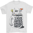 I Run On Coffee and Christmas Cheer Skull Mens T-Shirt Cotton Gildan White