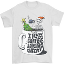 I Run On Coffee and Christmas Cheer Skull Mens T-Shirt Cotton Gildan White
