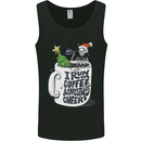I Run On Coffee and Christmas Cheer Skull Mens Vest Tank Top Black