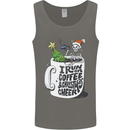 I Run On Coffee and Christmas Cheer Skull Mens Vest Tank Top Charcoal