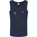 I Run On Coffee and Christmas Cheer Skull Mens Vest Tank Top Navy Blue