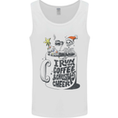 I Run On Coffee and Christmas Cheer Skull Mens Vest Tank Top White