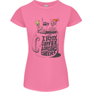 I Run On Coffee and Christmas Cheer Skull Womens Petite Cut T-Shirt Azalea
