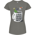I Run On Coffee and Christmas Cheer Skull Womens Petite Cut T-Shirt Charcoal