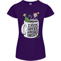 I Run On Coffee and Christmas Cheer Skull Womens Petite Cut T-Shirt Purple