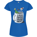 I Run On Coffee and Christmas Cheer Skull Womens Petite Cut T-Shirt Royal Blue