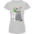 I Run On Coffee and Christmas Cheer Skull Womens Petite Cut T-Shirt Sports Grey