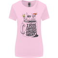 I Run On Coffee and Christmas Cheer Skull Womens Wider Cut T-Shirt Light Pink