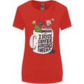 I Run On Coffee and Christmas Cheer Skull Womens Wider Cut T-Shirt Red
