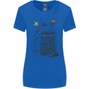 I Run On Coffee and Christmas Cheer Skull Womens Wider Cut T-Shirt Royal Blue
