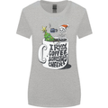 I Run On Coffee and Christmas Cheer Skull Womens Wider Cut T-Shirt Sports Grey