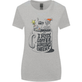 I Run On Coffee and Christmas Cheer Skull Womens Wider Cut T-Shirt Sports Grey