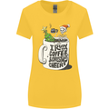 I Run On Coffee and Christmas Cheer Skull Womens Wider Cut T-Shirt Yellow