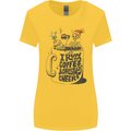 I Run On Coffee and Christmas Cheer Skull Womens Wider Cut T-Shirt Yellow