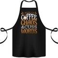 I Run on Coffee Chaos and Cuss Words Cotton Apron 100% Organic Black