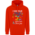 I See Your True Colours Autism Autistic Childrens Kids Hoodie Bright Red