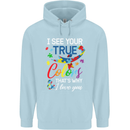I See Your True Colours Autism Autistic Childrens Kids Hoodie Light Blue