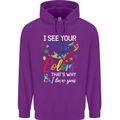 I See Your True Colours Autism Autistic Childrens Kids Hoodie Purple