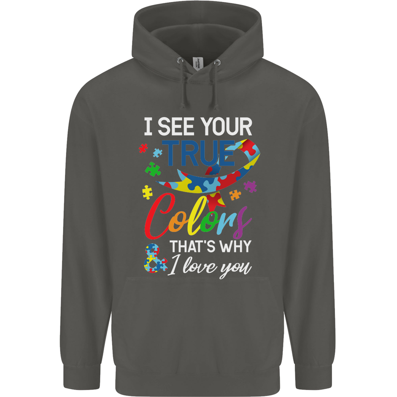 I See Your True Colours Autism Autistic Childrens Kids Hoodie Storm Grey