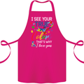 I See Your True Colours Autism Autistic Cotton Apron 100% Organic Pink
