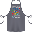 I See Your True Colours Autism Autistic Cotton Apron 100% Organic Steel