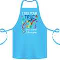 I See Your True Colours Autism Autistic Cotton Apron 100% Organic Turquoise