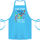 I See Your True Colours Autism Autistic Cotton Apron 100% Organic Turquoise