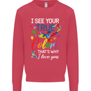 I See Your True Colours Autism Autistic Kids Sweatshirt Jumper Heliconia