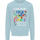 I See Your True Colours Autism Autistic Kids Sweatshirt Jumper Light Blue