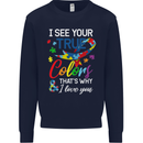 I See Your True Colours Autism Autistic Kids Sweatshirt Jumper Navy Blue