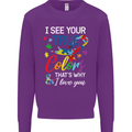 I See Your True Colours Autism Autistic Kids Sweatshirt Jumper Purple