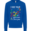 I See Your True Colours Autism Autistic Kids Sweatshirt Jumper Royal Blue