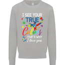 I See Your True Colours Autism Autistic Kids Sweatshirt Jumper Sports Grey