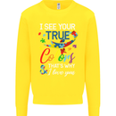 I See Your True Colours Autism Autistic Kids Sweatshirt Jumper Yellow