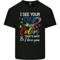 I See Your True Colours Autism Autistic Kids T-Shirt Childrens Black