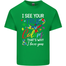 I See Your True Colours Autism Autistic Kids T-Shirt Childrens Irish Green