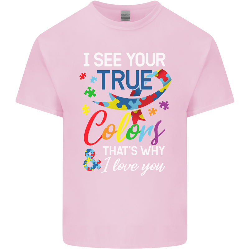 I See Your True Colours Autism Autistic Kids T-Shirt Childrens Light Pink