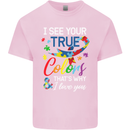 I See Your True Colours Autism Autistic Mens Cotton T-Shirt Tee Top Light Pink