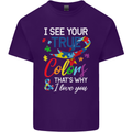 I See Your True Colours Autism Autistic Mens Cotton T-Shirt Tee Top Purple