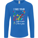 I See Your True Colours Autism Autistic Mens Long Sleeve T-Shirt Royal Blue