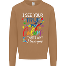 I See Your True Colours Autism Autistic Mens Sweatshirt Jumper Caramel Latte