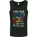 I See Your True Colours Autism Autistic Mens Vest Tank Top Black