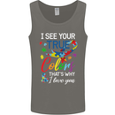 I See Your True Colours Autism Autistic Mens Vest Tank Top Charcoal